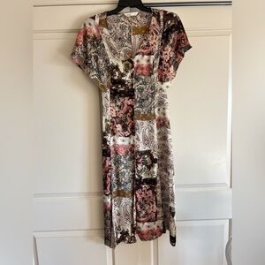 Zara Multicolor Patchwork Midi Dress